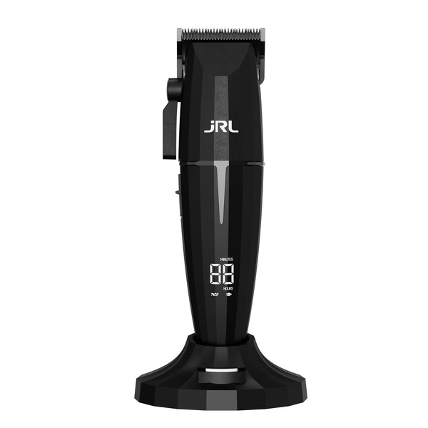 Black hair clipper with digital display on a white background