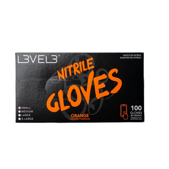 L3VEL3 Professional Nitrile Gloves 100pk - Orange