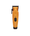 Orange and black hair clipper on a white background