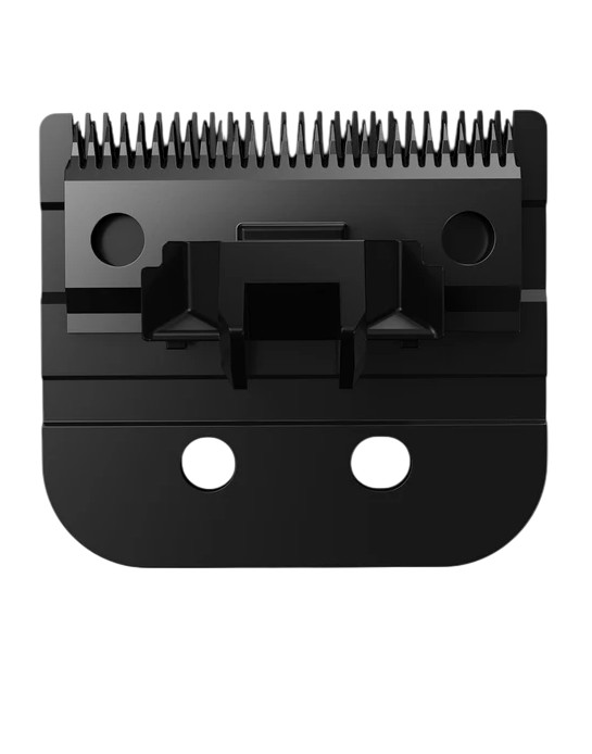 Black hair trimmer blade on a white background