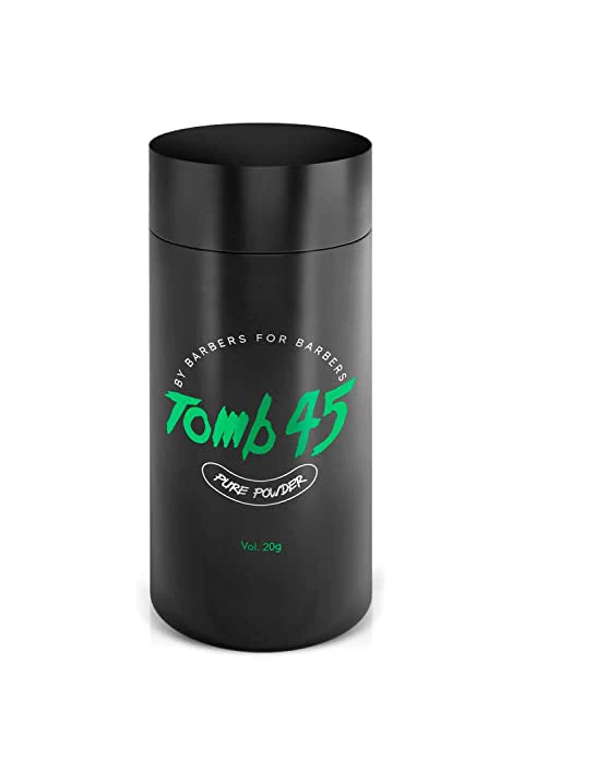 Black container with 'Tomb 45' branding on a white background