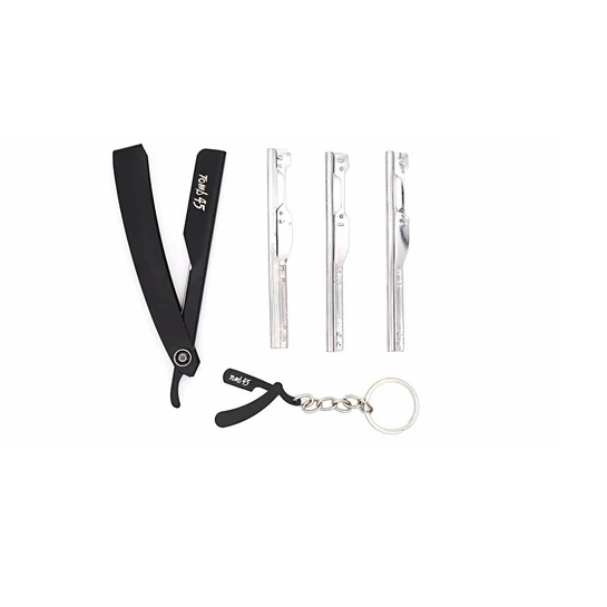 Tomb 45 Triple Cartridge Razor with attachments on a white background