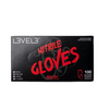 Box of Level 3 Nitrile Gloves with red text on a black background