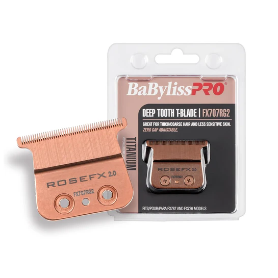 Rose gold deep tooth blade for BaBylissPRO hair styling tools with packaging.