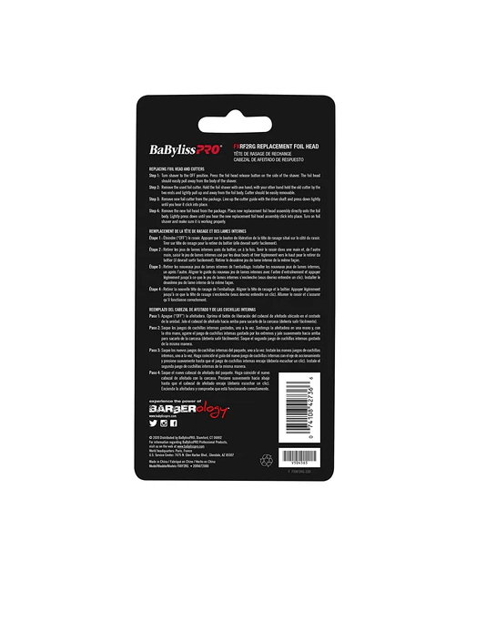 Back of a packaging for BaBylissPRO grooming product with text and branding.