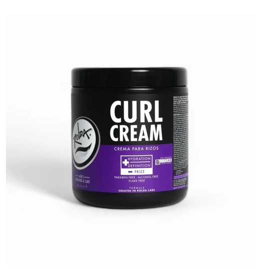 Jar of Rolda Curl Cream with a visible brand logo on a white background
