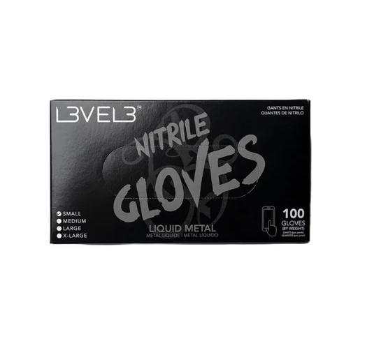 L3VEL3 Professional Nitrile Gloves 100pk - Liquid Metal
