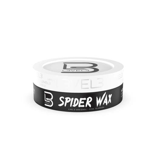 Spider Wax container with black and white design on a white background