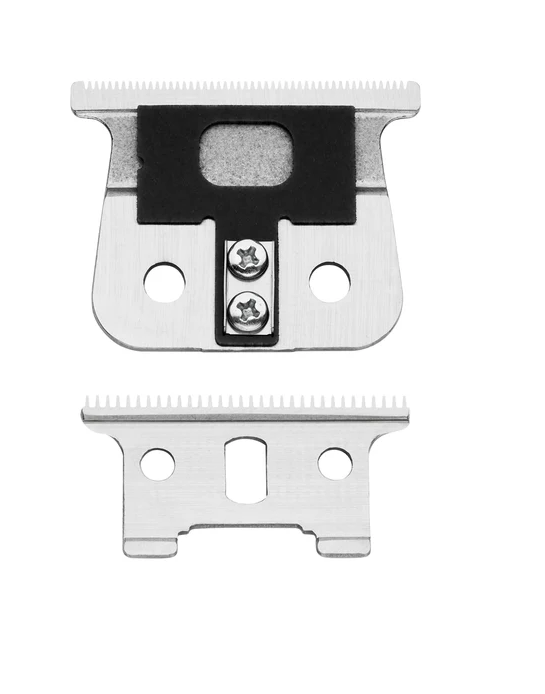 Two razor blades on a white background