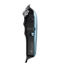 Black and blue electric razor on a white background