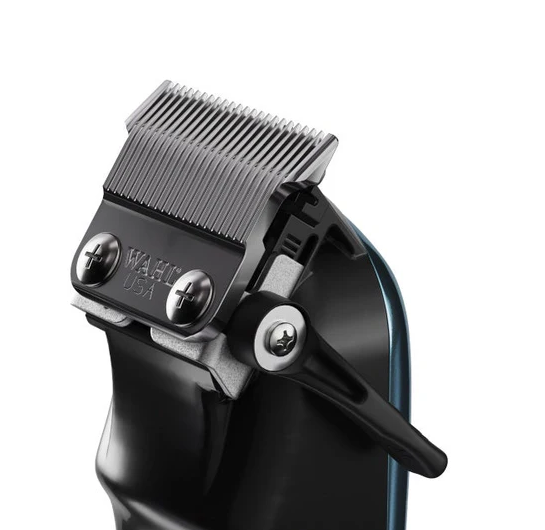 Hair clipper with blade attachment on a white background