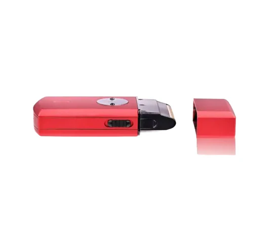 Red lighter on a white background