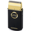 Black and gold electric shaver with 'Gamma+' branding on a white background