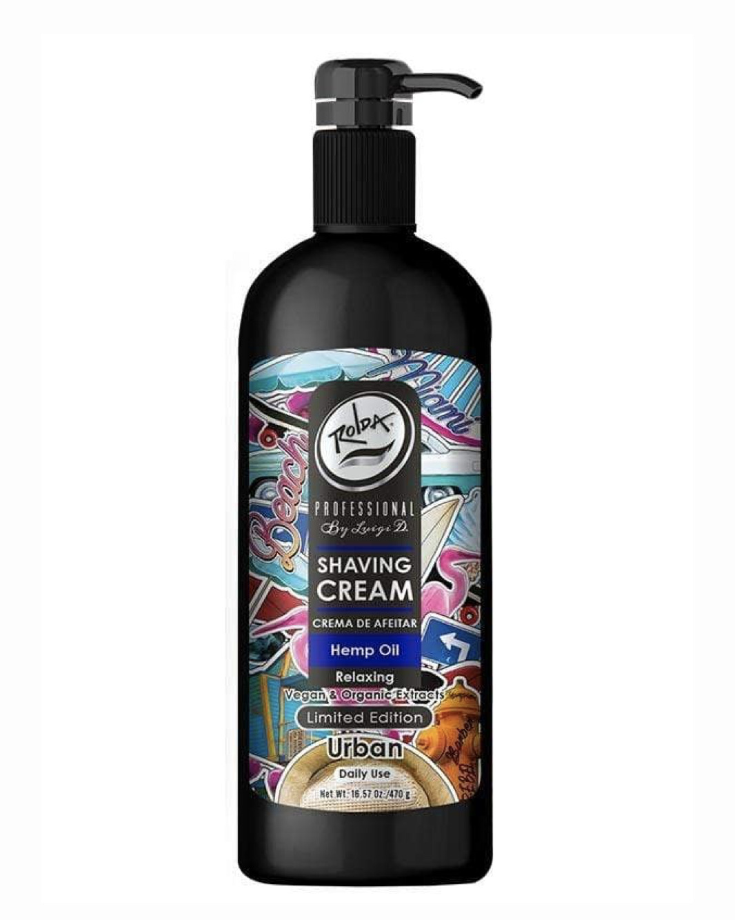 Rolda Shaving Cream Limited Edition – Urban relaxing hemp oil 17.63oz