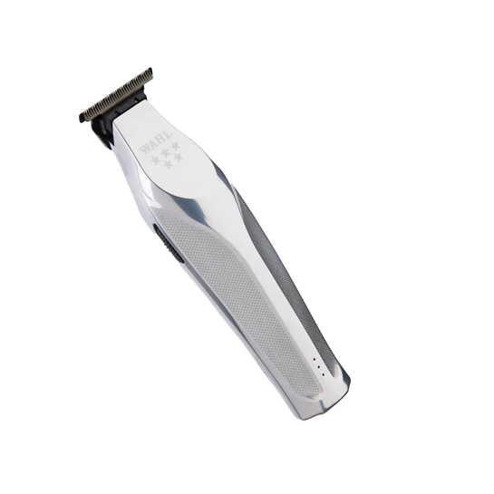 Silver hair trimmer on a white background