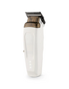 Hair clipper with white body and brown top on a white background