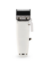 White hair clipper with black blade on a white background