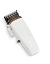 White hair clipper with black comb on a white background