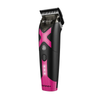 Hair clipper with pink and black design on a white background