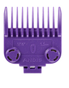 Purple comb attachment with 'Andis' branding on a white background